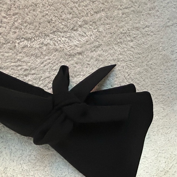 Calvin Klein Black A-Line Dress with V-Neck and Bell Sleeves NWOT - Picture 9 of 13